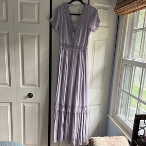 Altar'd State Light Purple Lace Maxi Dress